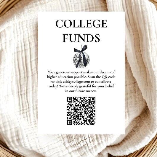 ブラックボウディスコボール卒業パーティー エンクロージャーカード