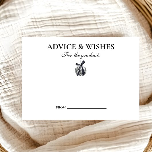 ブラックボウディスコボール卒業パーティー エンクロージャーカード