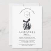 ブラックボウディスコボール卒業パーティー 招待状 (正面)