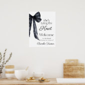 ブラックボウノットブライダルシャワーへようこそ ポスター (キッチン)