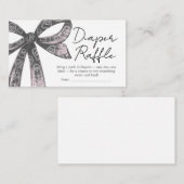 ブラックボウハロウィーンベビーシャワーおむつラッフル エンクロージャーカード (正面/裏面)