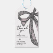 ブラックボウハロウィーンベビーシャワーメッセージカード ギフトタグ (正面)