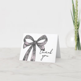 ブラックボウハロウィーンベビーシャワー サンキューカード