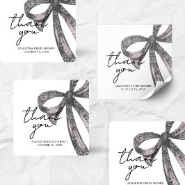 ブラックボウハロウィーンベビーシャワー スクエアシール