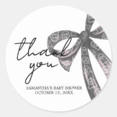 ブラックボウハロウィーンベビーシャワー ラウンドシール (正面)