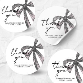 ブラックボウハロウィーンベビーシャワー ラウンドシール