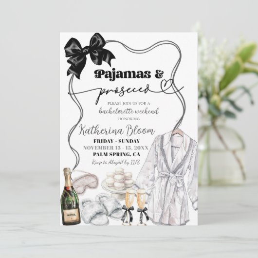ブラックボウパジャマ プロセッコ ブライズビューティーウィークエンド 招待状 (スタンド正面)