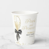 ブラックボウパール&プロセッコ ブライダルシャワー 紙コップ (裏面)