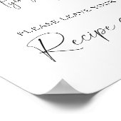 ブラックボウブライダルシャワーあなたのレシピカードはこちら ポスター (角)