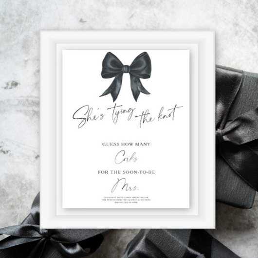 ブラックボウブライダルシャワーいくつコルク ポスター