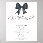 ブラックボウブライダルシャワーいくつコルク ポスター (正面)