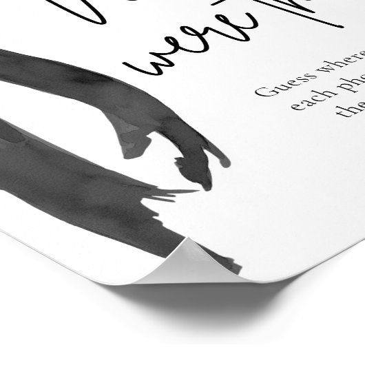 ブラックボウブライダルシャワーどこ彼らはゲームサイン ポスター (角)