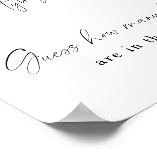 ブラックボウブライダルシャワーウイングの数 ポスター (角)