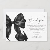 ブラックボウブライダルシャワーサンキューカード サンキューカード (正面)