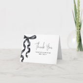 ブラックボウブライダルシャワーサンキュー カード (正面)