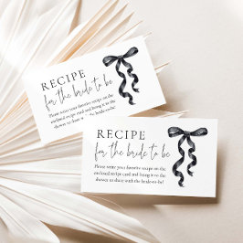 ブラックボウブライダルシャワーレシピは花嫁のために エンクロージャーカード