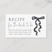 ブラックボウブライダルシャワーレシピは花嫁のために エンクロージャーカード (正面)
