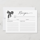 ブラックボウブライダルシャワーレシピカード 招待状 (正面)