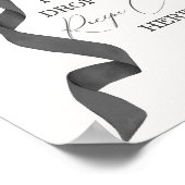 ブラックボウブライダルシャワー共有レシピカードサイン ポスター (角)