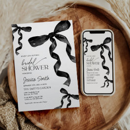 ブラックボウブライダルシャワー招待 招待状