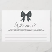 ブラックボウブライダルシャワー私のゲーム 便箋 (正面)