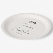 ブラックボウブライダルシャワー紙プレート ペーパープレート (アングル)