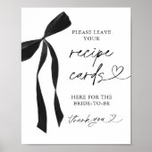 ブラックボウブライダルレシピカードサイン ポスター (正面)