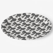 ブラックボウベイビーまたはブライズシャワー、誕生日パーティー ペーパープレート (アングル)