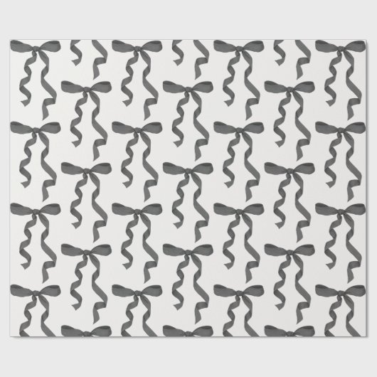 ブラックボウベイビーまたはブライズシャワー、誕生日パーティー ラッピングペーパー (フラット)