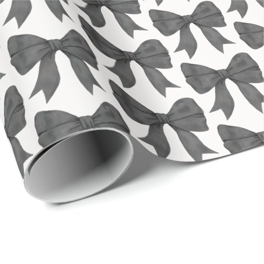 ブラックボウベイビーまたはブライズシャワー、誕生日パーティー ラッピングペーパー (ロールコーナー)