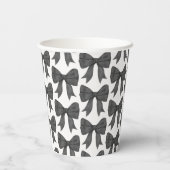 ブラックボウベイビーまたはブライズシャワー、誕生日パーティー 紙コップ (裏面)