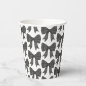 ブラックボウベイビーまたはブライズシャワー、誕生日パーティー 紙コップ (左)