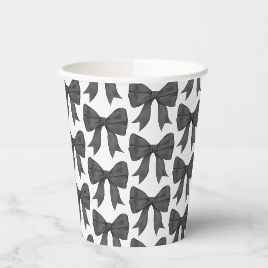 ブラックボウベイビーまたはブライズシャワー、誕生日パーティー 紙コップ (左)