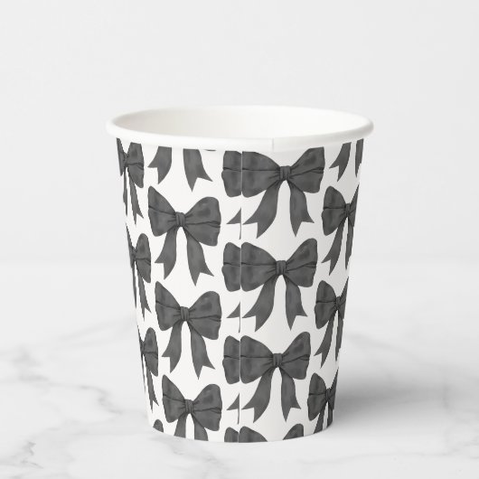 ブラックボウベイビーまたはブライズシャワー、誕生日パーティー 紙コップ (右)