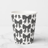 ブラックボウベイビーまたはブライズシャワー、誕生日パーティー 紙コップ (正面)