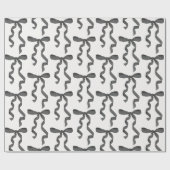 ブラックボウベビーまたはブライダルシャワー、バースデーパーティー ラッピングペーパー (フラット)