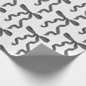 ブラックボウベビーまたはブライダルシャワー、バースデーパーティー ラッピングペーパー (角)