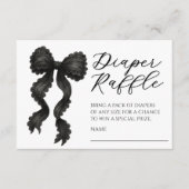 ブラックボウベビーシャワーおむつラッフル エンクロージャーカード (正面)