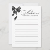 ブラックボウベビーシャワーアドバイスカード 招待状 (正面)