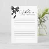 ブラックボウベビーシャワーアドバイスカード 招待状 (スタンド正面)