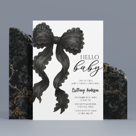 ブラックボウベビーシャワーコケットリボン招待状 招待状