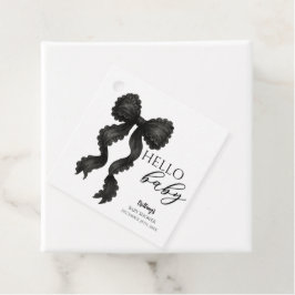 ブラックボウベビーシャワーコケットリボン フェイバータグ