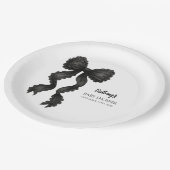 ブラックボウベビーシャワーコケットリボン ペーパープレート (アングル)