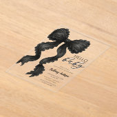 ブラックボウベビーシャワーミニマル招待状 アクリル招待状 (レイダウン)