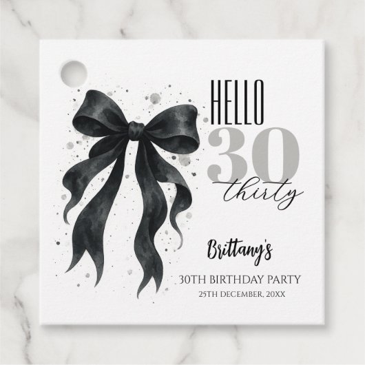 ブラックボウモダン30歳の誕生日 フェイバータグ (正面)