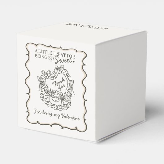 ブラックボウレトロハートコケットケーキバレンタイン フェイバーボックス (裏面サイド)