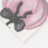 ブラックボウ付きピンクカボチャ フリースブランケット (角)