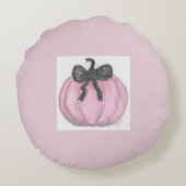 ブラックボウ付きピンクカボチャ ラウンドクッション (裏面)