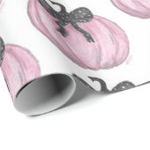 ブラックボウ付きピンクカボチャ ラッピングペーパー (ロールコーナー)