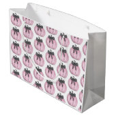 ブラックボウ付きピンクカボチャ ラージペーパーバッグ (裏面アングル)